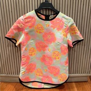 Wilfred Multicolor Floral Top with Black Trim
